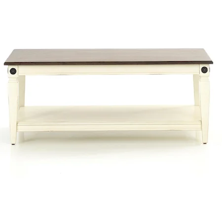 Cottage Coffee Table with Shelf